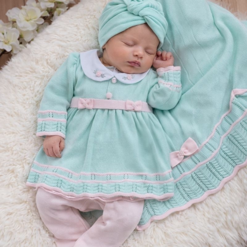 Saida De Maternidade Tricot Luxo Princesa Vestido Michelle manta vestido calça bebe baby grávida gestante hospital