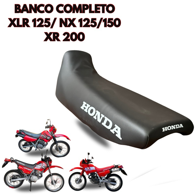Banco Completo Moto Honda XLR 125 NX 125/150 XR 200 Base de Ferro Reforçada Espuma Confortável