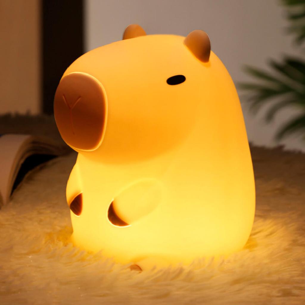 Luminária de Silicone Capivara LED Recarregável Luminária Capivara Charmosa para Quarto Infantil Luminária de Silicone P