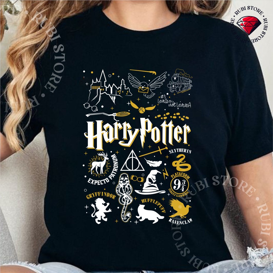 Camiseta 100% Algodão Premium Casual Harry Potter Hogwarts Lançamento 2024 Envio Imediato