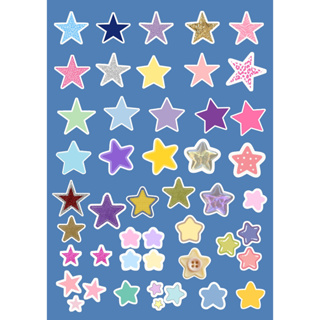 Kit 46 Adesivos Estrelas –Impressos em Papel Adesivo para Journal, Aesthetic e Scrapbook em Oferta na Shopee