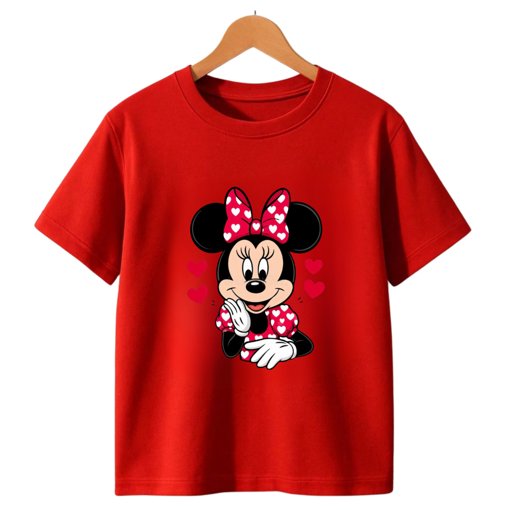 Camiseta Infantil Blusa Minie Menina Camisa Algodão Premium Temática Confortável Criança Moda Escola