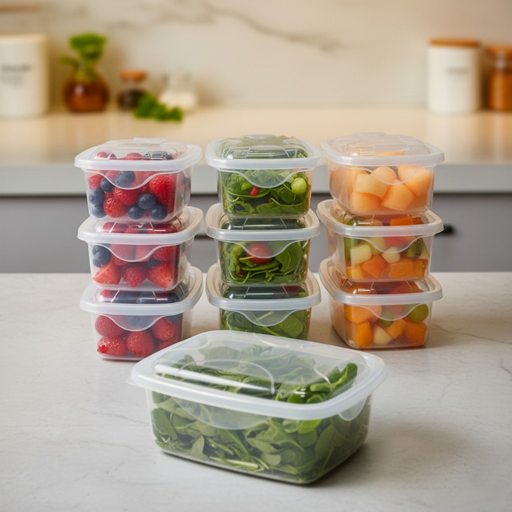 Potes Plásticos 700ml marmita transparente Organizador de Alimentos Mantimentos Cozinha