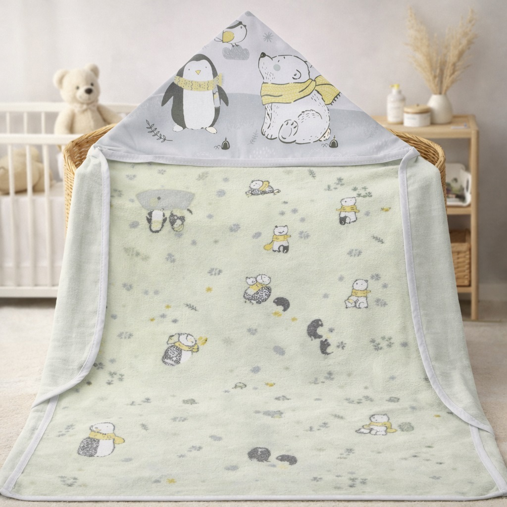 Toalha De Banho Bebê Com Forro Fralda Bercinho Enxoval em Oferta na Shopee