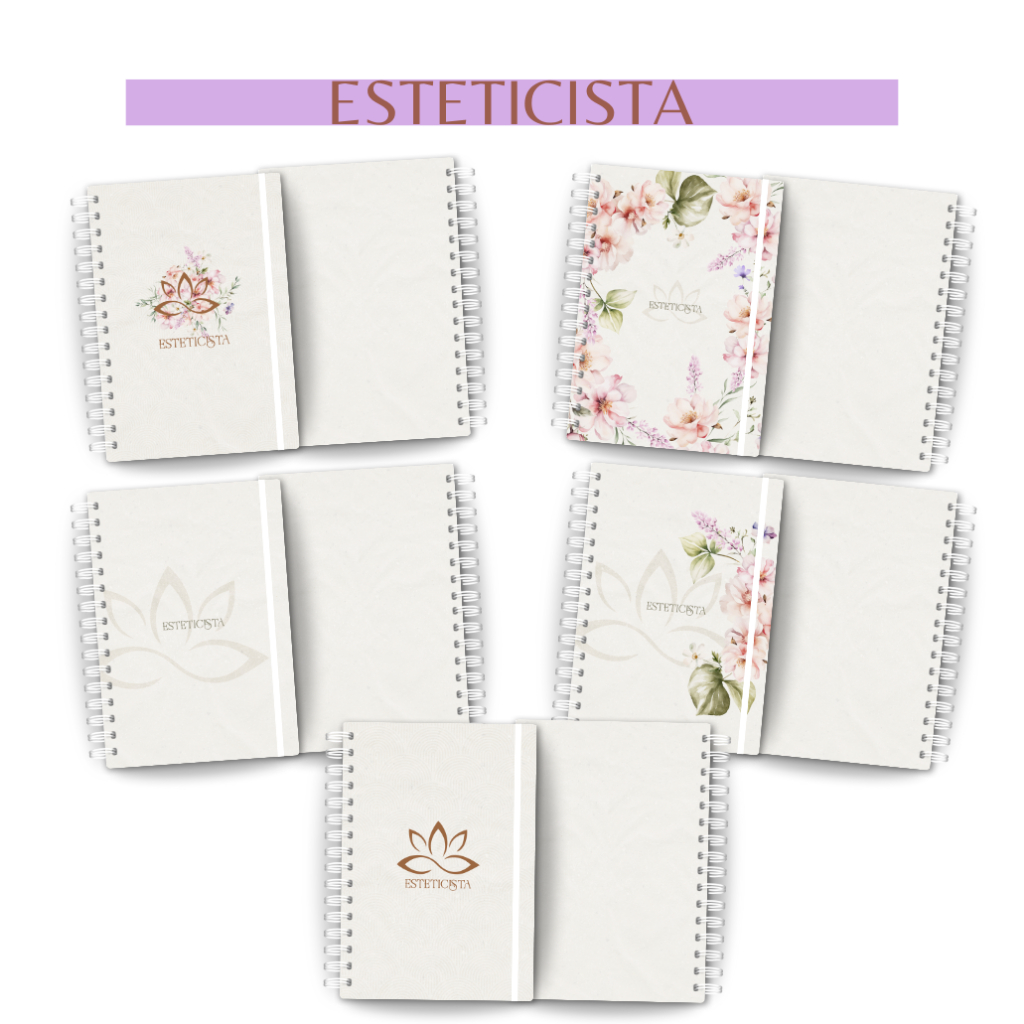 Caderno Personalizado Profissão Esteticitas A5 | Nome na Capa, 100/200 Páginas, Presente Criativo e Exclusivo