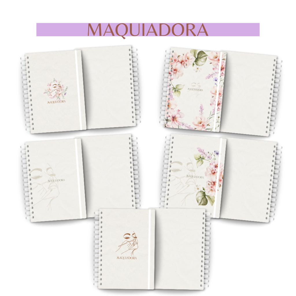 Caderno Personalizado Profissão Maquiadora A5 | Nome na Capa, 100/200 Páginas, Presente Criativo e Exclusivo