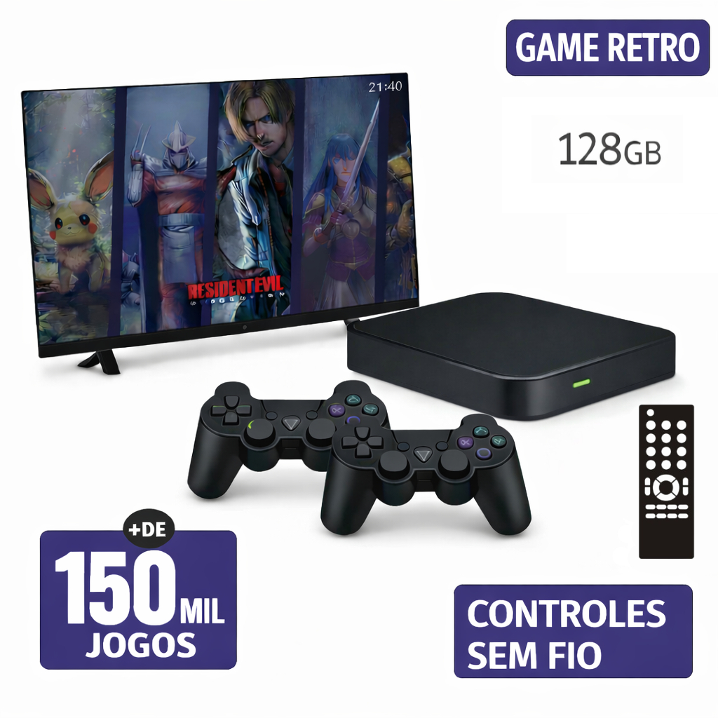 Vídeo Game Elite Retro 2026 Atualizado 128gb Com 2 Controles Sem fio em Oferta na Shopee