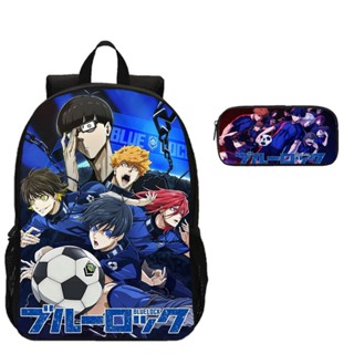 Mochila Com Estojo Escolar Kit Completo Blue Lock Futebol Isagi Yoichi Anime em Oferta na Shopee