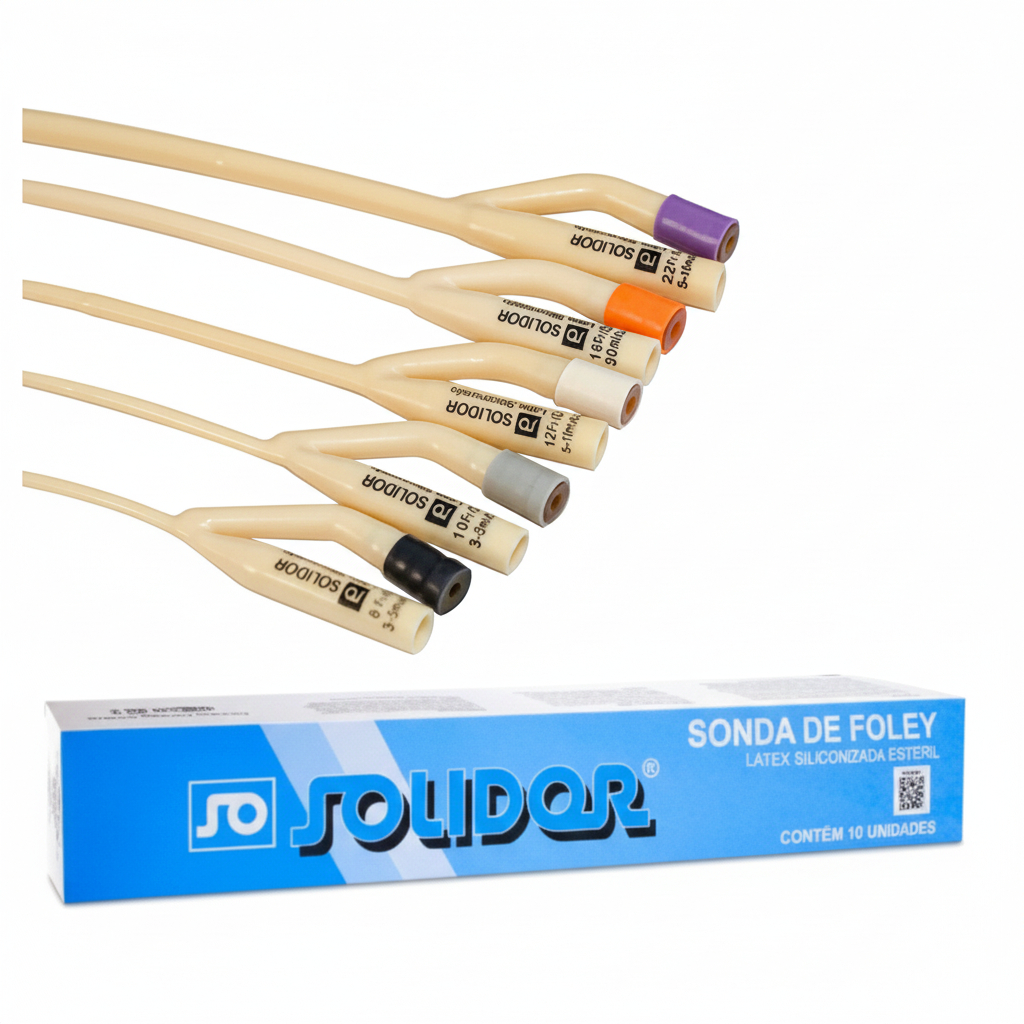 Sonda Foley Solidor 2 Vias FR22 – Caixa C/10 Unidades