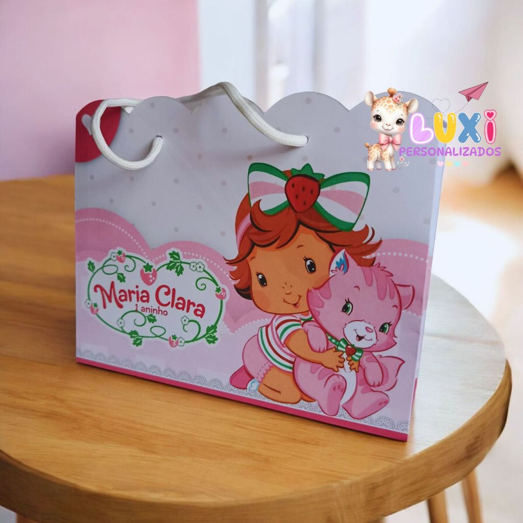 SACOLINHA MORANGUINHO BABY Personalizado | Sacolinha | Lembrancinha | Mimos Aniversário MORANGUINHO BABY