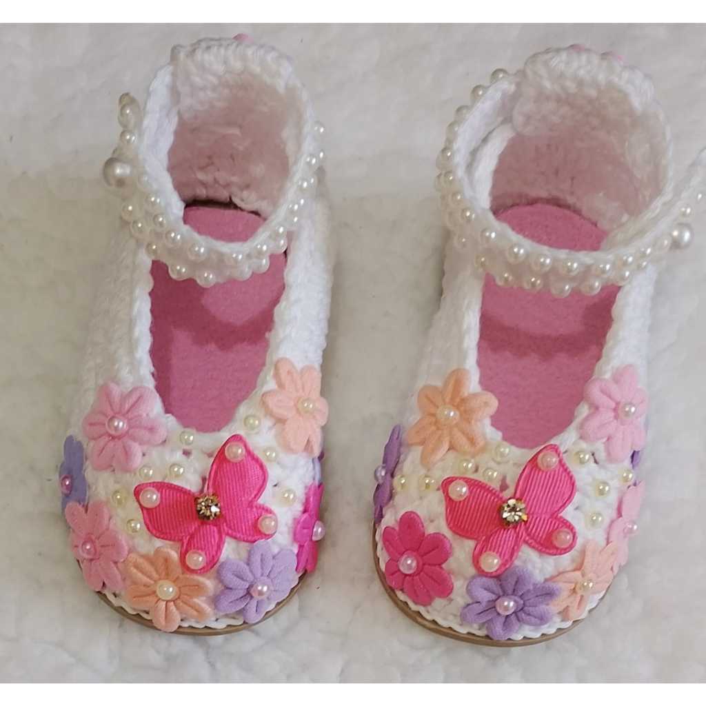 Sapatinho para bebê, sapatinho menina luxo, tema jardim encantado, batizado, festa.