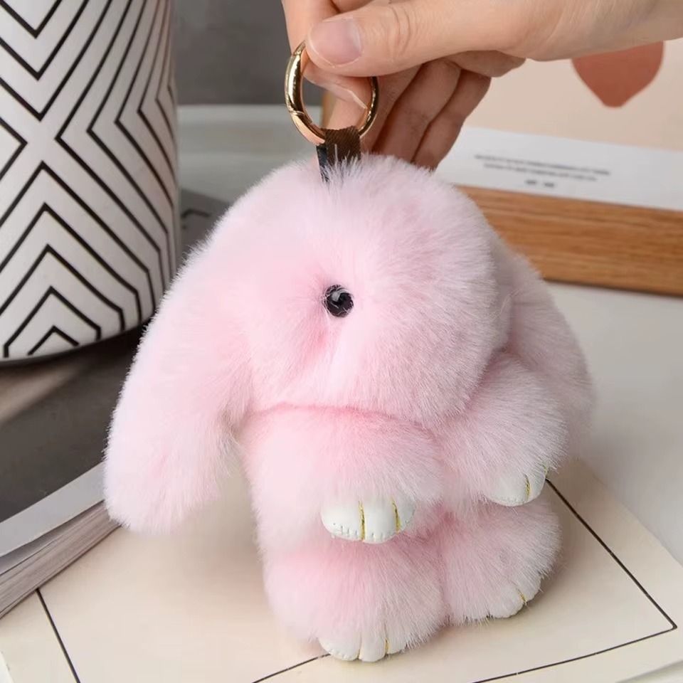 Chaveiro Coelho Bunny Peludo Fofinho Chaveiro Bolsa Charm Pingente Pompom Para Bolsa e Mochila