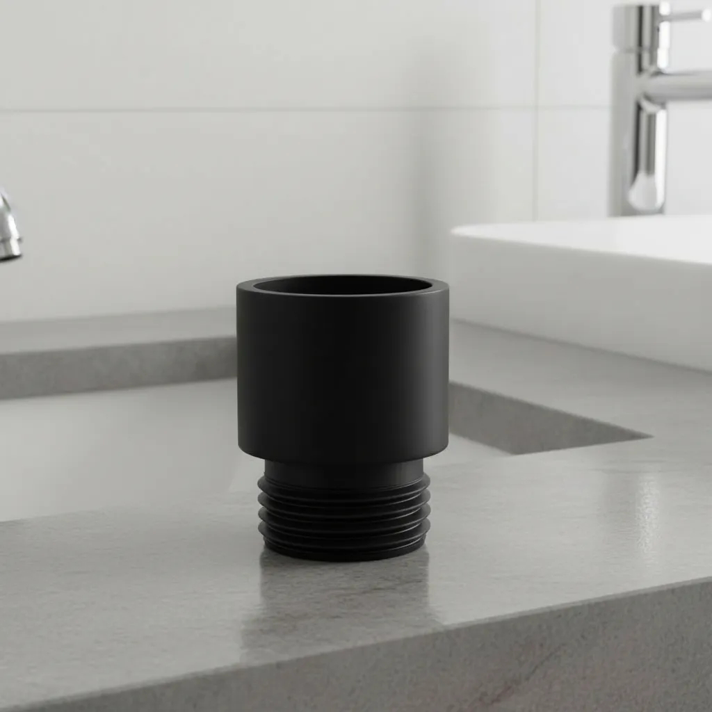 Extensão Alongador Preto adaptado extensor aumento Prolongador Torneira Latão 1/2x30mm Preto Acetinado