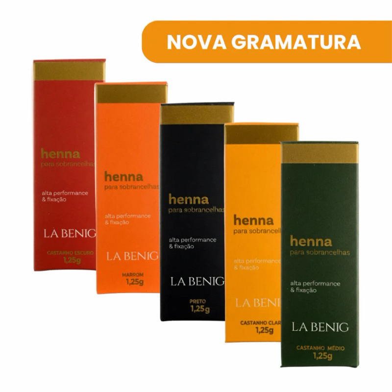 Kit 3 Henna La Benig 1,25g Sobrancelha Profissional Envio Imediato em Oferta na Shopee