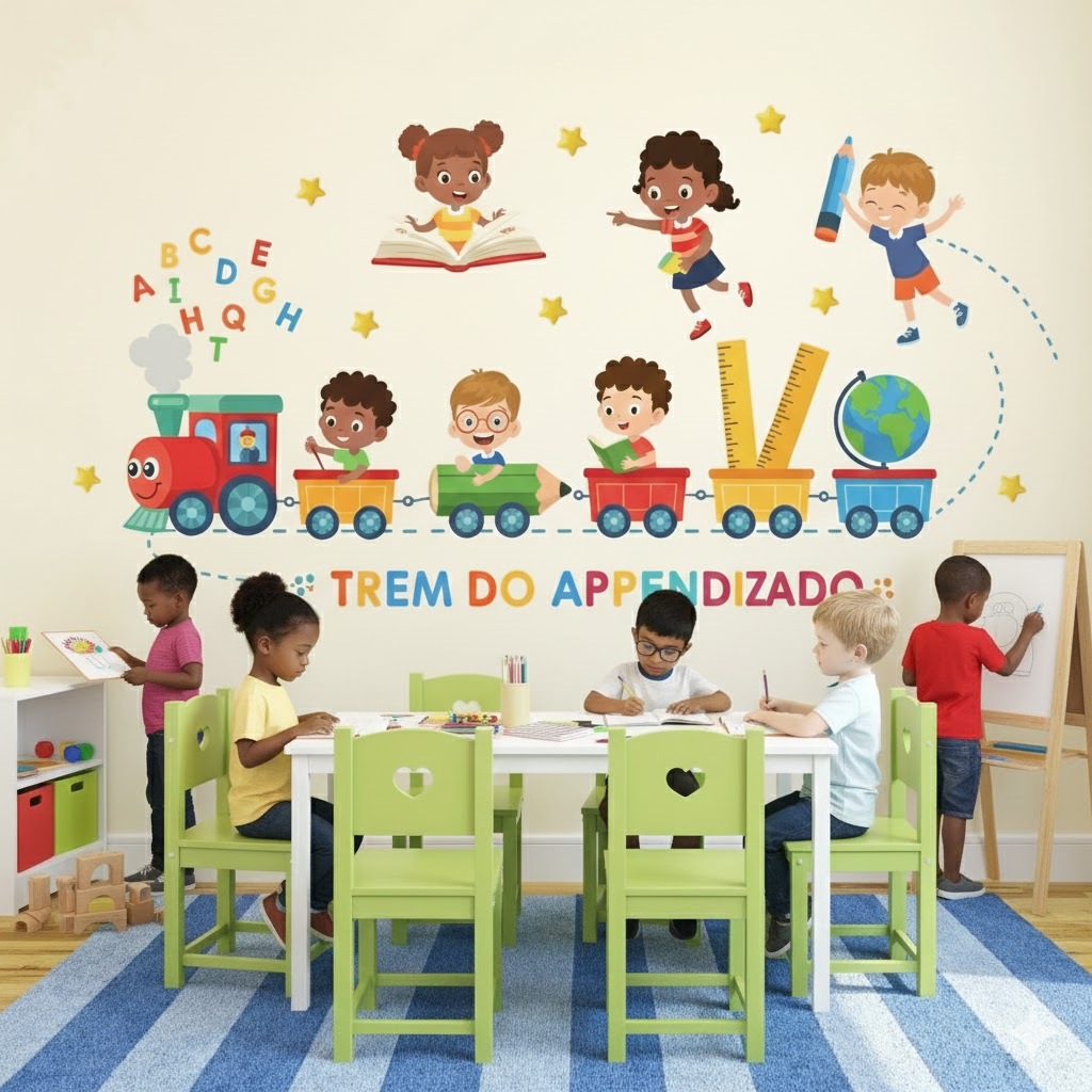 Adesivo De Parede Infantil Crianças Escola
