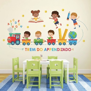 Adesivo De Parede Infantil Crianças Escola em Oferta na Shopee