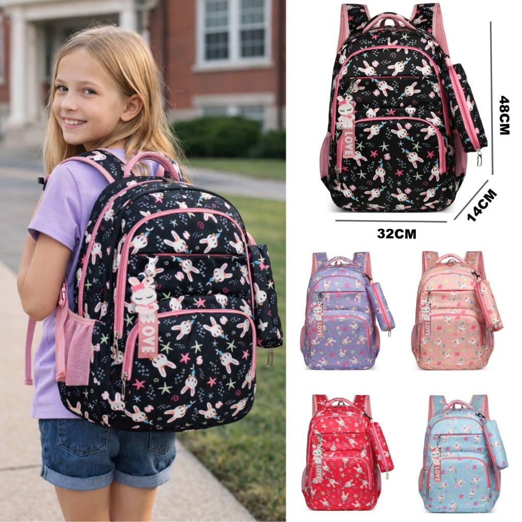 Mochila Escolar Infantil Unissex Grande – Estilo Moderno e Fofo, com Estojo, Durável e Confortável