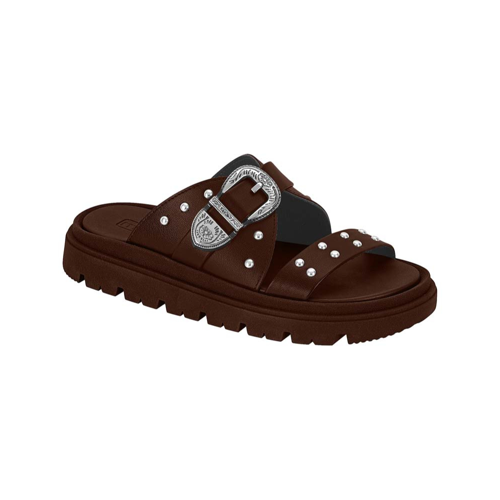 Sandália Papete Feminina Moleca Birken Fivela Tratorada