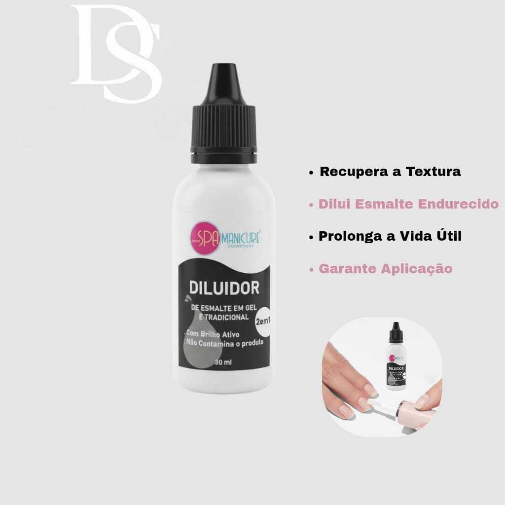 O Melhor Diluidor de Esmalte 2 em 1 30ml Amolece e Recupera Esmalte em Gel e Comum- Spa Manicure