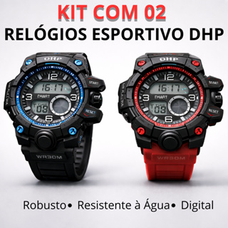 Relógios Masculino Digital Esportivo - Kit com 02 - A Prova D'Água - DHP Alarme | Calendário |  Cronômetro em Oferta na Shopee