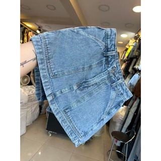 Short saia Jeans short saia cargo Cintura Alta Femininas jeans sem esticar short saia com bolso100% algodão
