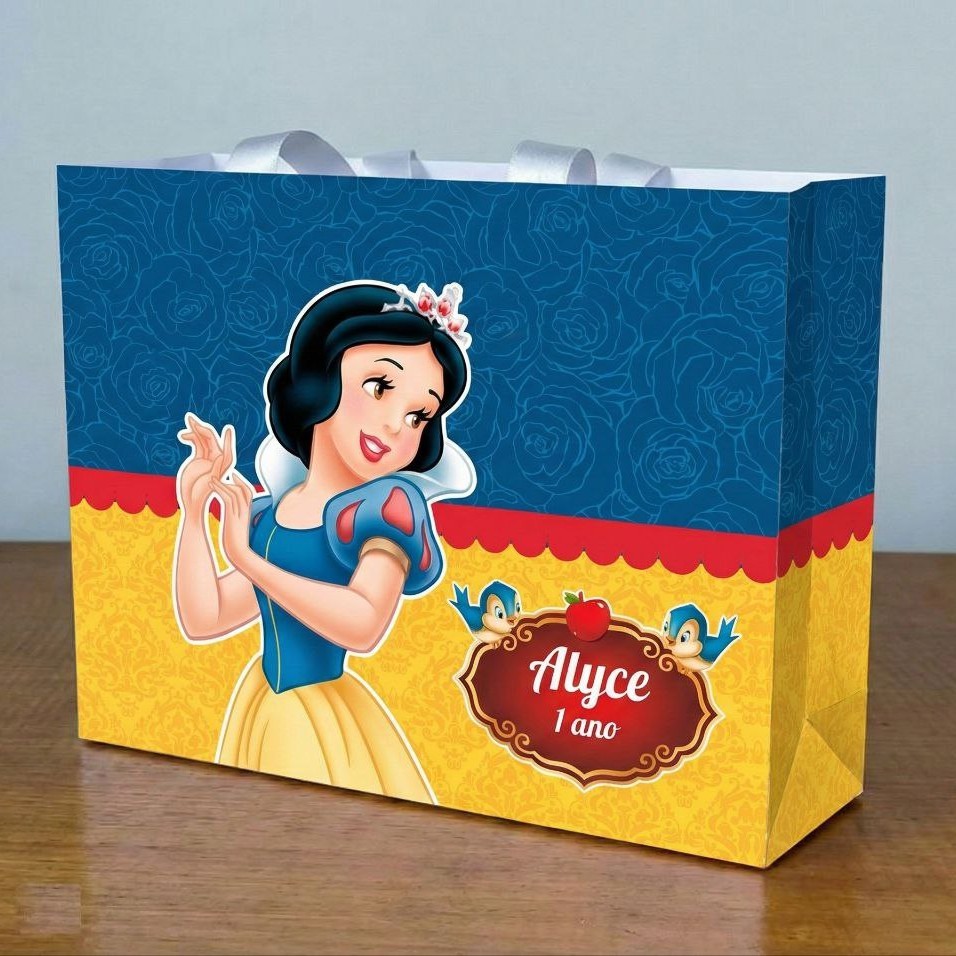 Sacolinha Personalizada Branca de neve- princesas - Lembrancinhas - mimos - festa infantil