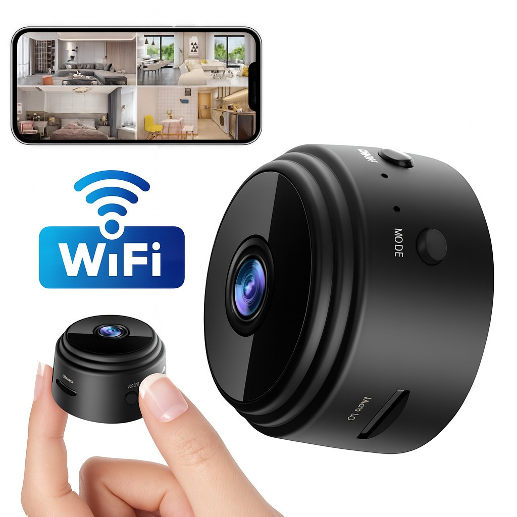 Câmera A9 HD Sem Fio Wi-Fi Imagem Nítida Portátil Segurança Espiã Noturna Monitoramento Inteligente