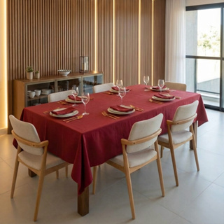 Toalha de Mesa Decoração Para Mesa 6 Cadeiras Oxford Com Bainha em Oferta na Shopee