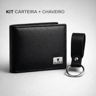Kit Carteira Masculina + Chaveiro Minimalista - Carteira Couro Sintético Premium em Oferta na Shopee