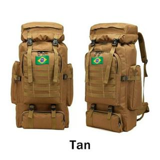 Mochila Tática 80L Cinza - Impermeável com Costura Reforçada e Alças Ajustáveis em Oferta na Shopee