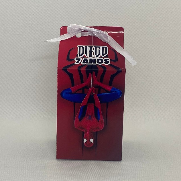 Caixinha Milk Homem Aranha Personalizada com Nome Idade Lembrancinha Festa Infantil Aniversário