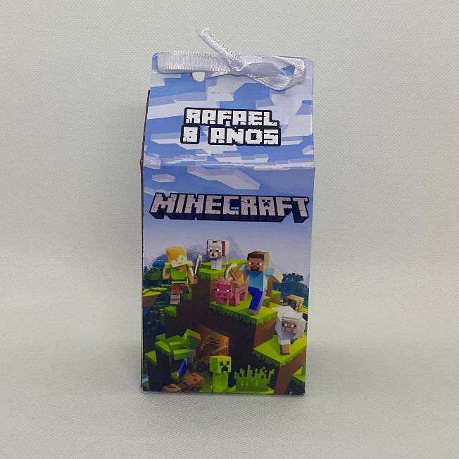 Caixinha Milk Minecraft Personalizada com Nome Idade Lembrancinha Festa Infantil Aniversário