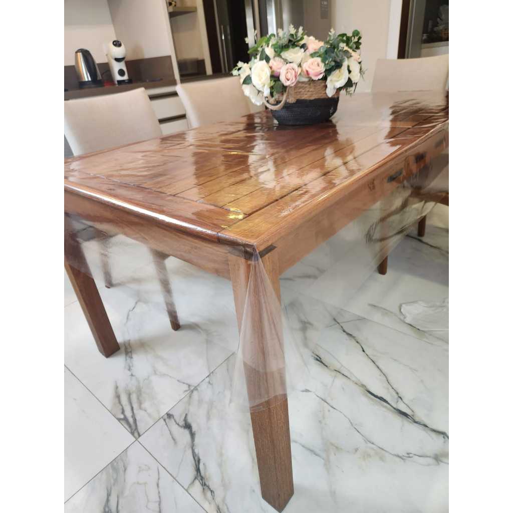 Toalha de Mesa Térmica Plástica 4 Lugares 1,40 Mt X 1,40 Mt Tansparente Pvc