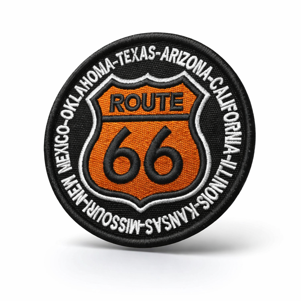 Patch Bordado Termocolante ou Fecho de Contato - ROTA / ROUTE 66