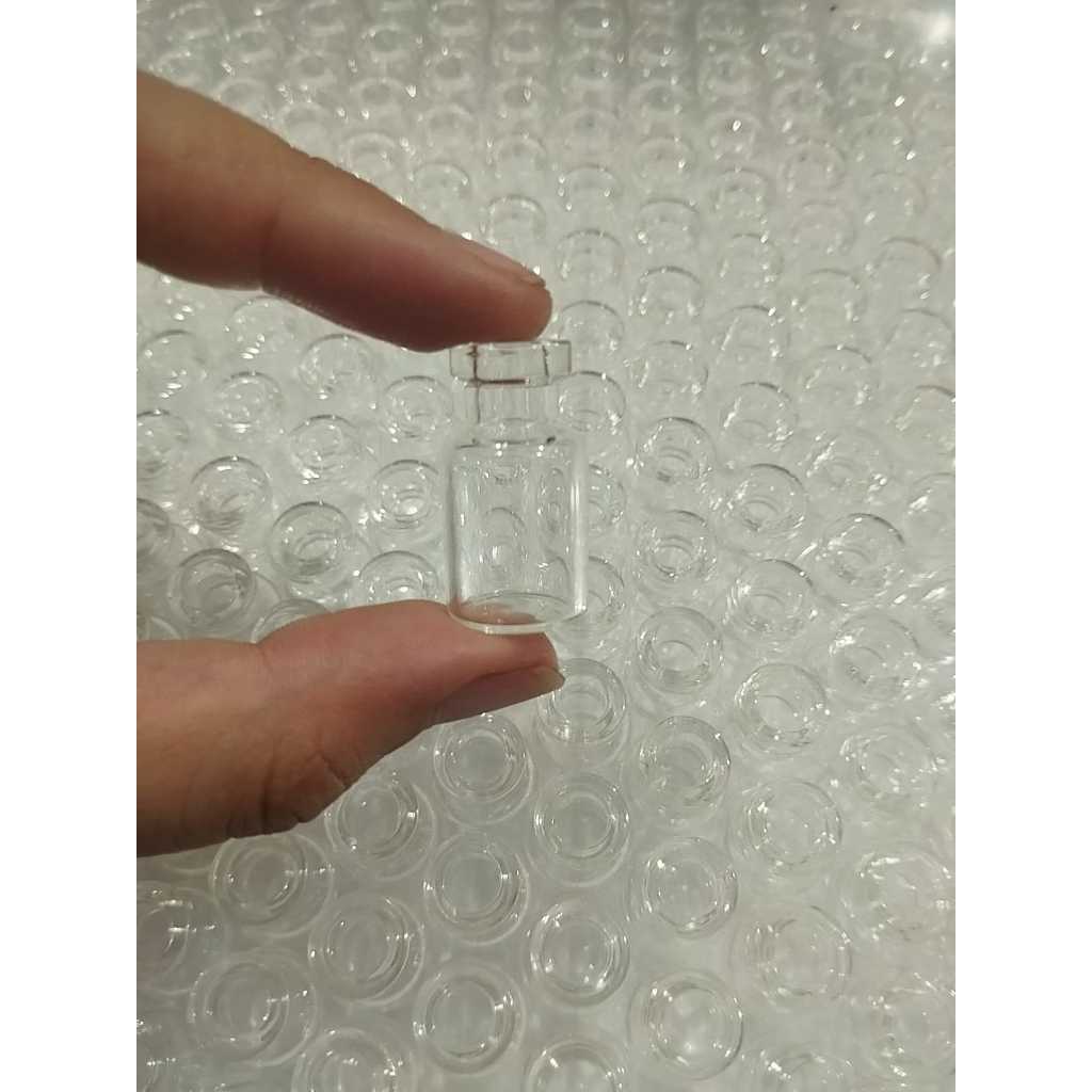 Caixa com 494pçs Mini Frasco Vidro 2,5ml Penicilina vidro com tampa batoque