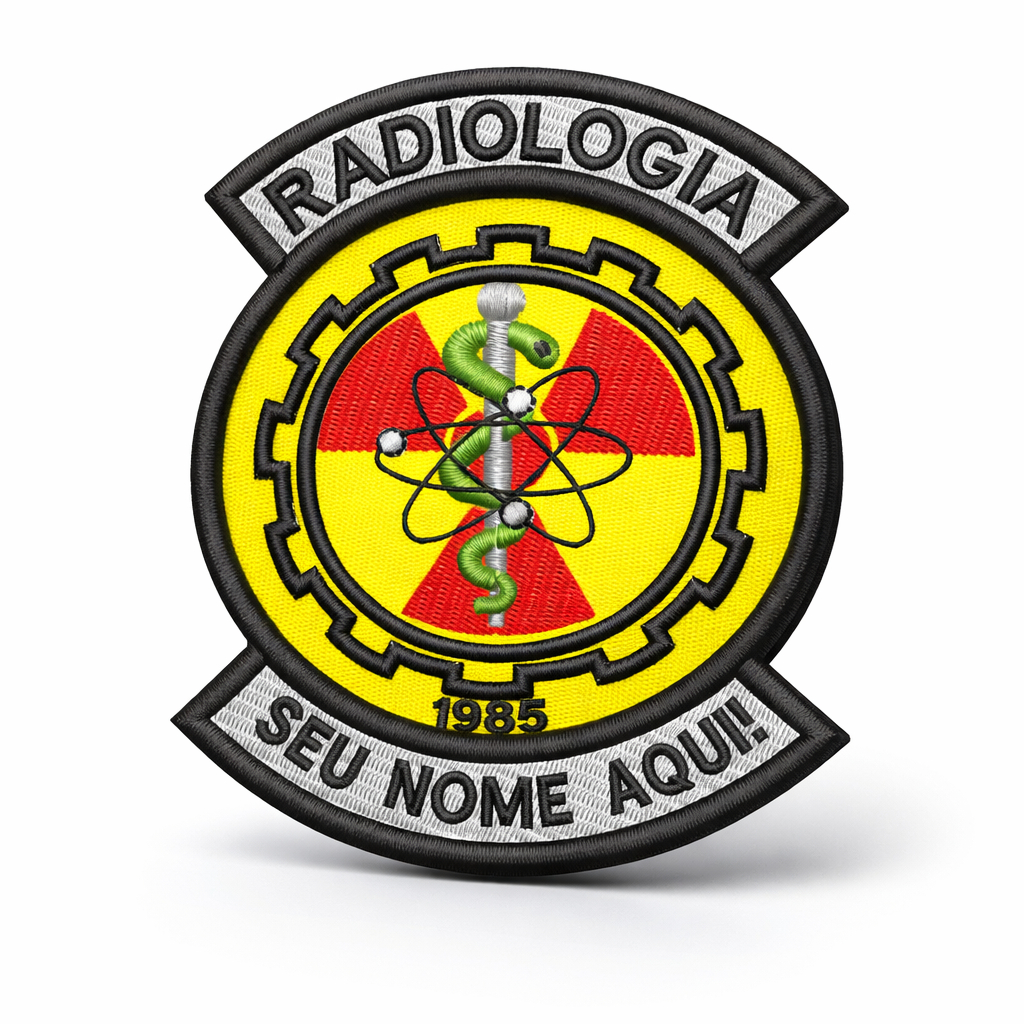 Patch Bordado Termocolante Radiologia - Personalizado com o Seu Nome