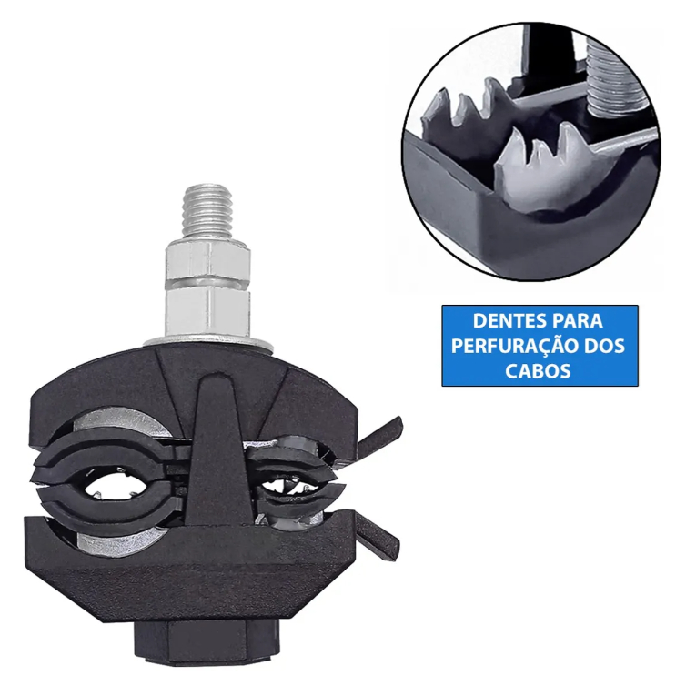 Conector Derivação Perfurante CDP 120 Padrão Forte - Cabo Principal 16-120mm² Derivação 4-35mm² - Rede Aérea Anti Choque
