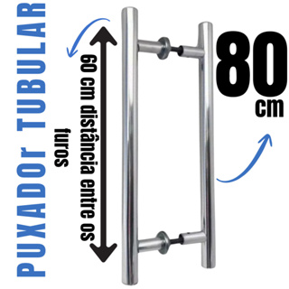 Puxador Tubular 80 cm para Portas de Madeira e Vidro em Oferta na Shopee
