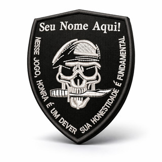 Patch Bordado Caveira Justiceiro - Seu Nome