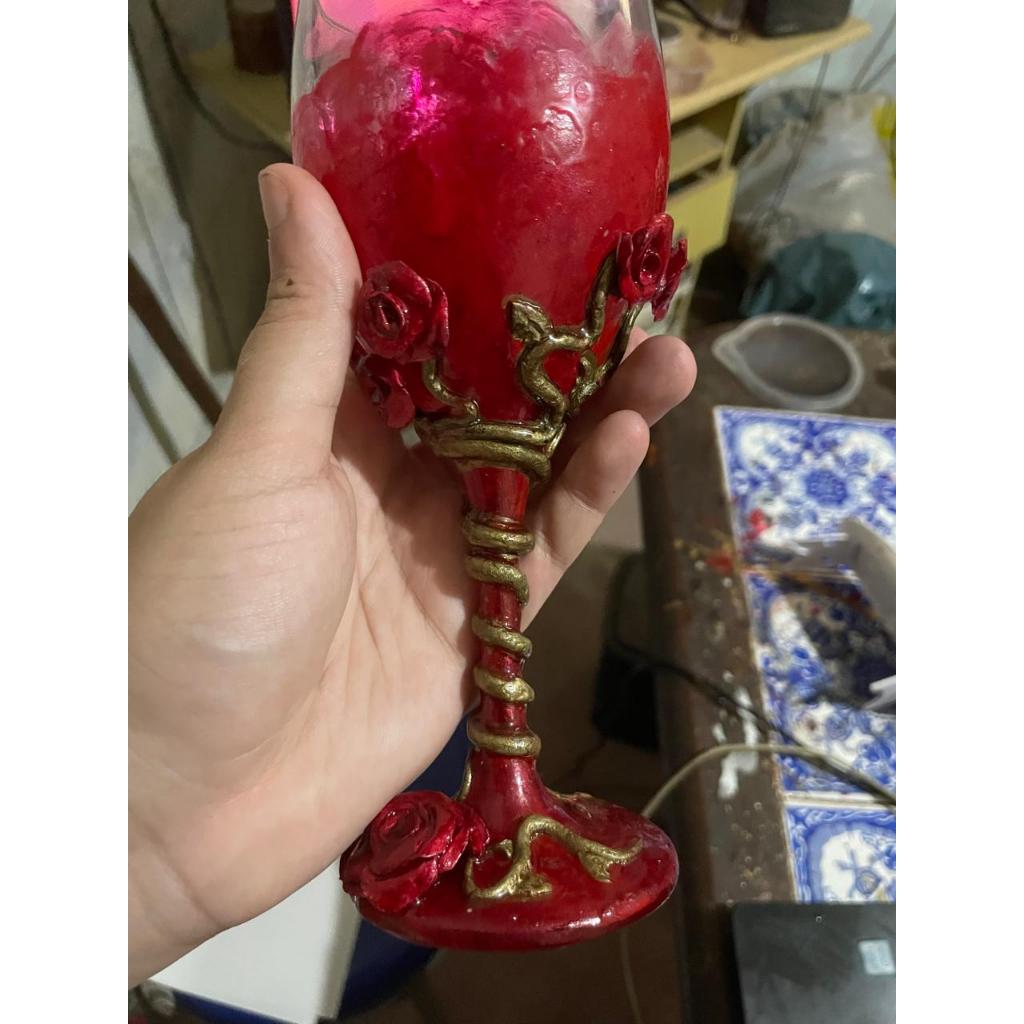 Taça Pombagira Rosa vermelha Maria Padilha Cigana Estrada Rosa Caveira
