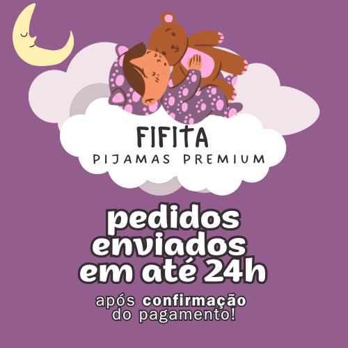 Pijama Americano Marrom Gola V Malha Premium de Inverno Manga longa com botão funcional amamentação