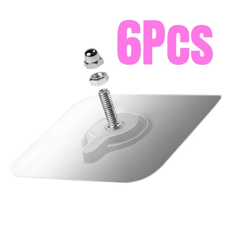 6 Uni 8Mm Gancho De Parede Adesivo Multiuso Para Pendurar Quadros UtensíLios De Cozinha Banheiros Promoção