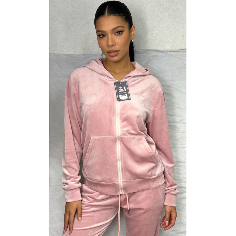 Agasalho Moletom De Plush De Ziper E Capuz Conjunto Feminino no7766 em Oferta na Shopee