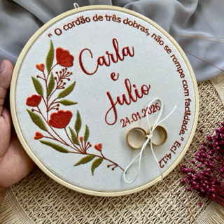 porta aliança personalizado bastidor aro 20 bastidor porta aliança  bordado/porta aliança personalizado bastidor aro 20 em Oferta na Shopee
