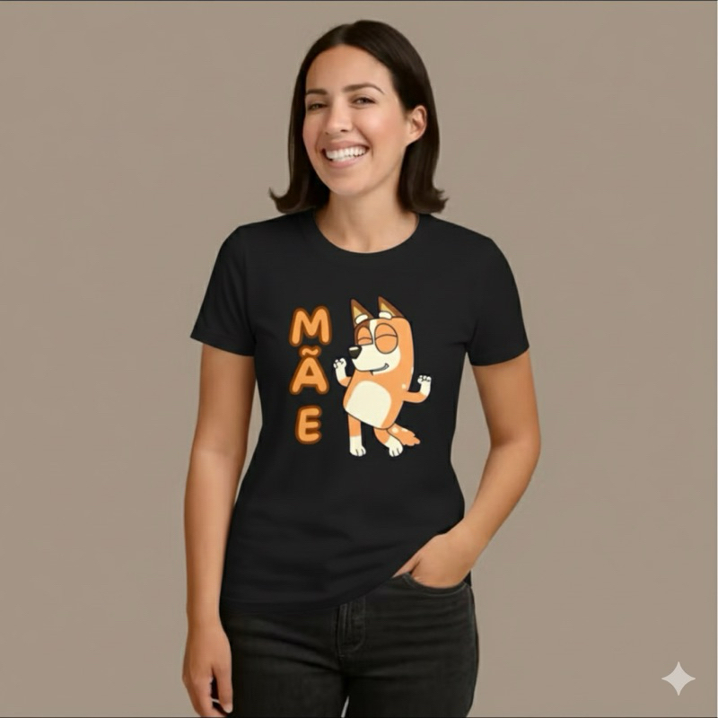 Camiseta Desenho Bluey | Pai ou Mãe | Branca ou Preta | Unissex - vários modelos