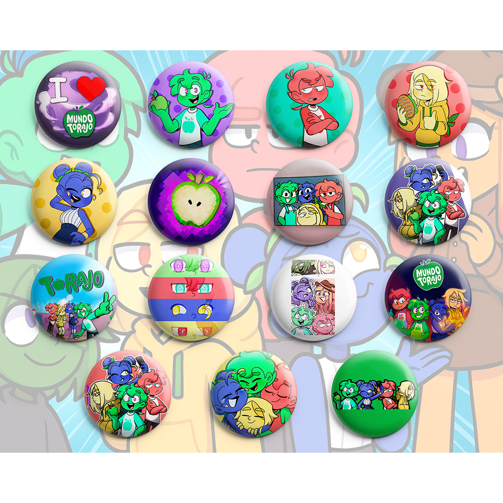 Bottons Mundo Torajo  - Botum / Boton / Broche (3,5cm & 4,5cm)