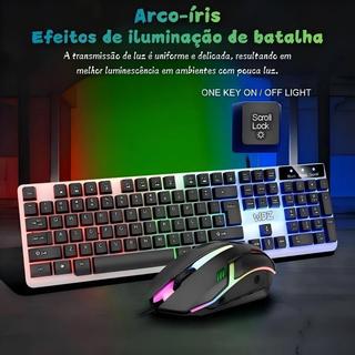 Conjunto de teclado e teclado USB com fio, teclado gamer retroiluminado de 104 teclas