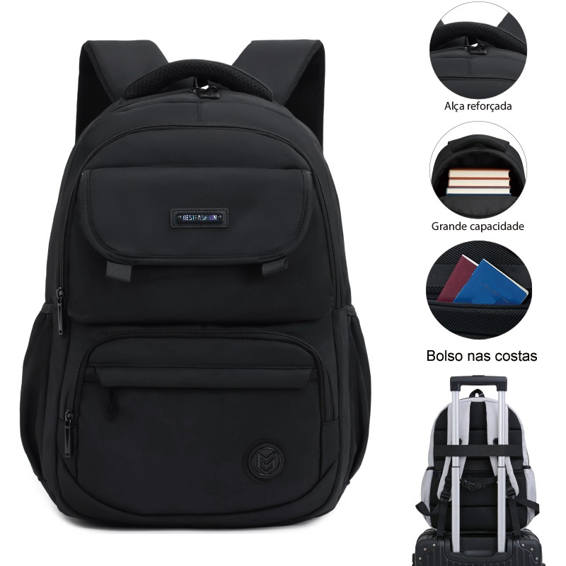 Mochila dos homens nylon reforçado à prova d'água backbag boca saco multifuncional de gran...