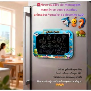 🚨Novo quadro de mensagens magnético com desenhos animados/quadro de desenho LCD, ímã de geladeira, quadro de mensagens