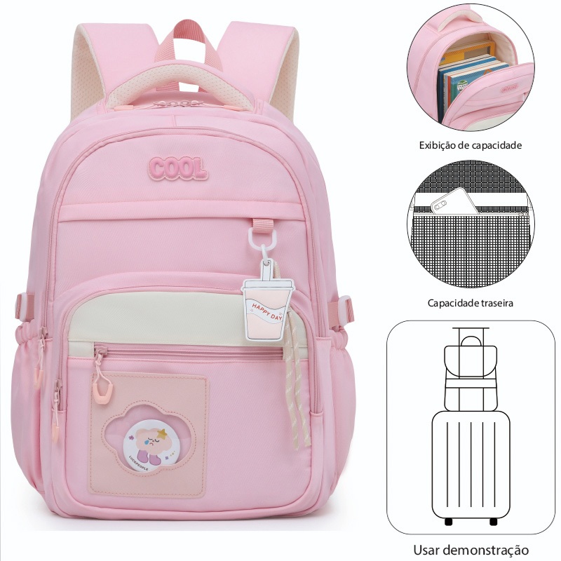 Ladies backpack nylon impermeável reforçado grande capacidade pode guardar 15 "notebook em Oferta na Shopee